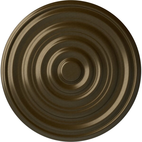 Ekena Millwork Carton Ceiling Medallion (For Canopies up to 3 3/4"), Hand-Painted Brass, 17 3/4"OD x 1 3/8"P CM18CABRS - main